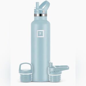 Iron Flask 24oz Stainless Steel Water Bottle with 3 Leak-proof Lids. New in Box!